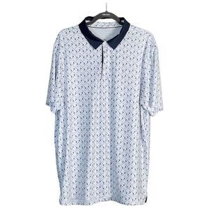 P POLAFLON Mens Shirt Large Polo Golf Clubs Novelty All Over Print Fathers Day